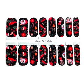 Glam Girl Nails Christmas Party Nail Polish Strips / Nail Wraps / Nail Stickers