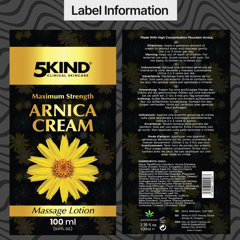 5KIND CLINICAL SKINCARE 5kind Arnica Cream for Bruising and Swelling
