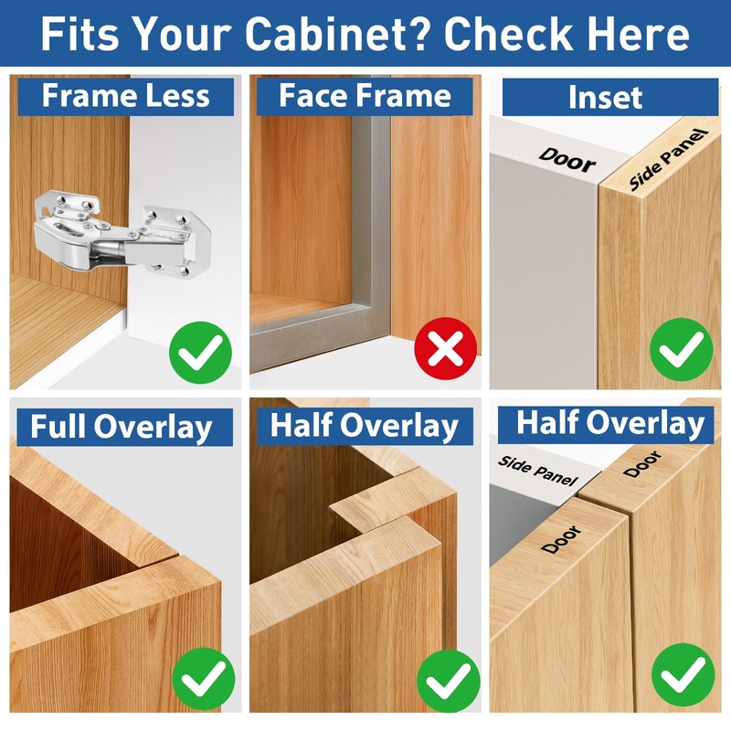TamBee Soft Close Hinges, 90 Degree Kitchen Cabinet Door Hinges