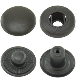 Snap Fasteners S-Spring Press Studs, Snaps, Metal Buttons S-Spring System, Steel - from 50 Pieces, Black, 10 mm