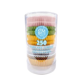 R & M International 2509 Standard Cupcake Liners for Baking, Muffins, Candy, or Hot Chocolate Bombs, Assorted, Pack of 250