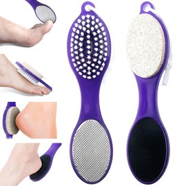 Foot File Callus Remover - Multi Purpose 4 in 1 Feet Pedicure Tools with Foot Scrubber, Pumice Stone, Exfoliator Remover Dead Skin Hard Skin Calluses for Wet and Dry Cracked Feet