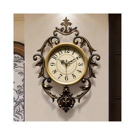 HEBOIX Vintage Wall Clocks Living Room,Decorative Antique Large Wall Clocks,Digital Retro Silent Wall Clock Battery Operated for Bedroom Kitchen Entryway Office Decor 21" x 15"