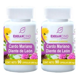 Suplemento Cápsula Enhancing Life Cardo Mariano Diente Leon 600mg