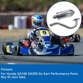 Exhaust Muffler Kit For Honda GX160 GX200 Go Kart Performance Parts Silver