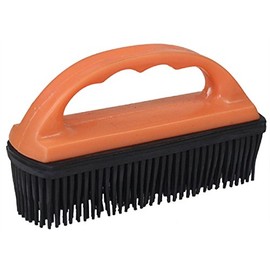 Rubber Pet Hair Removal Brush, Utility brush, lint brush for Rugs, Numnahs, Horse Hair, Dog Hair Cat Hair; Horse Brush, Grooming, Salmon
