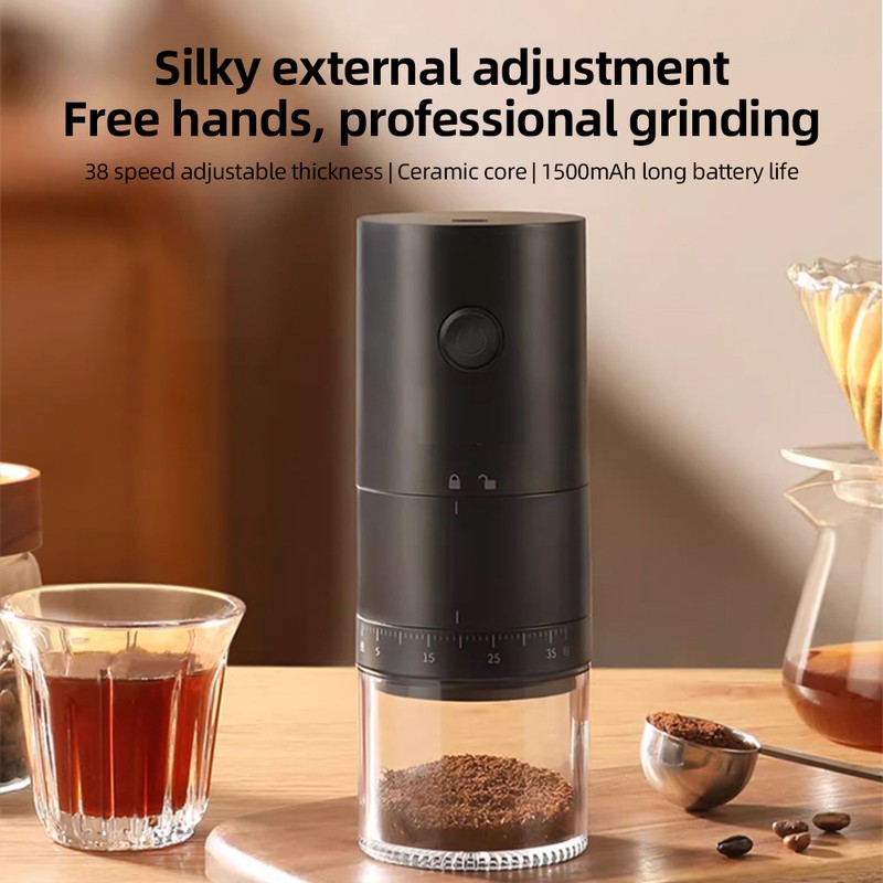 Portable Electric Burr Coffee Grinder Ceramic Blade Burr Grinder USB