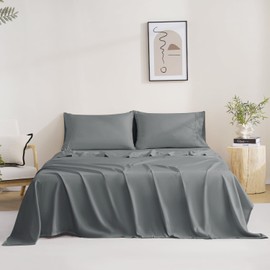 MCO Bedding Twin Bed Sheets Set - Soft Bed Sheets - Cooling Breathable Bedding Set with 16" Deep Pocket (3 Pieces, Twin, Charcoal Gray)