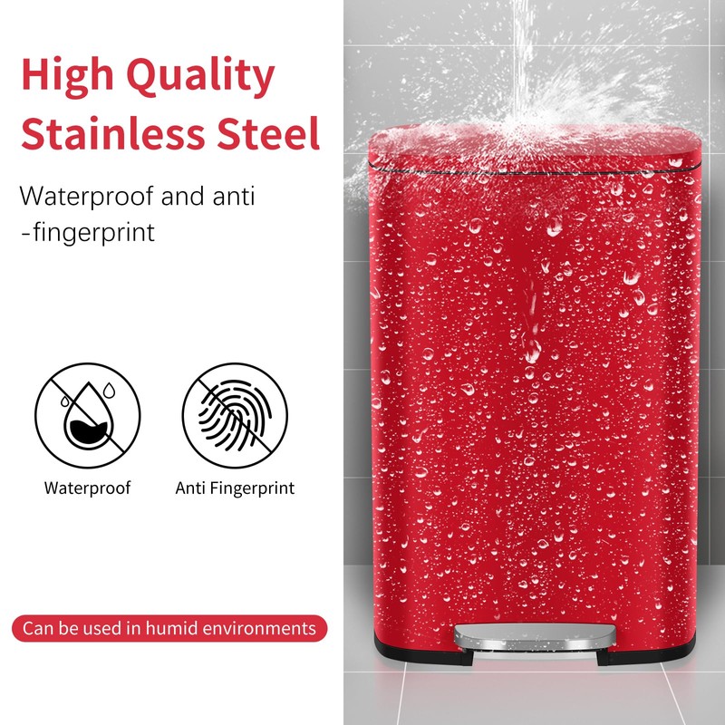 Lynkloft Stainless Steel Trash Can 50 L/13 Gallon Garbage Can