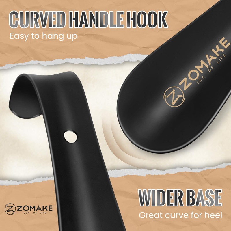 ZOMAKE Small Shoe Horn Metal Shoehorn 5.9 inch - Travel