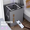 Smart Nightstand with Safe, Two-Drawer Multifunction LED Nightstand Modern End