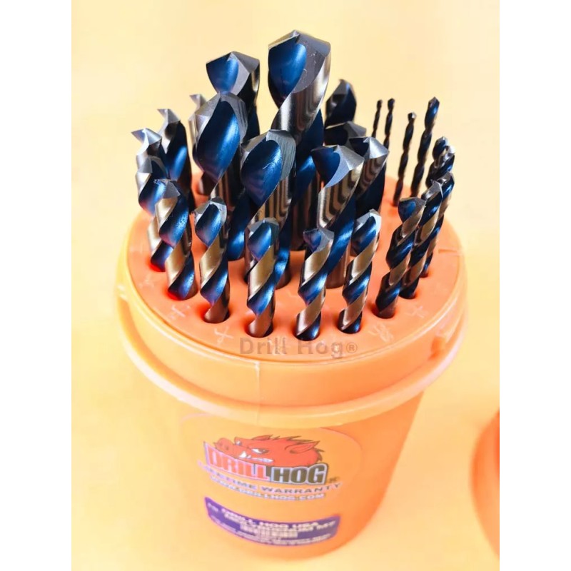 Drill Hog® 29 Pc Drill Bit Set Index HI-Molybdenum Super