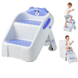 Step Stool for Toddlers, Toddler Step Stool for Bathroom Sink, Foldable Non-Slip Kids Stool with Handle, 2 Step Stools for Kids, Toddler Stool for Kitchen Bedroom Counter Sink