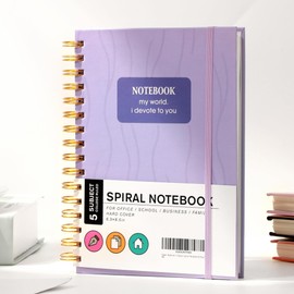 Yoment Subject Spiral Notebook 6 x 8 College Ruled Bound Journal Notebooks for Work 100 GSM Thick Paper Notebooks for Note Taking School Office Supplies, Purple