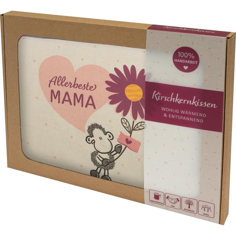 Sheepworld Cherry Stone Cushion with "Allerbeste Mama" Motif | Cushion