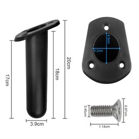 GOLRISEN 2 x Fishing Rod Holder Boat 30 Degree Fishing Holder Installation Boat Rod Holder Plastic Kayak Rod Holder Fishing with Lid and 6 Mounting Screws for Boat Fishing