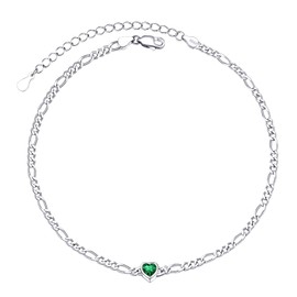 Beach Ankle Anklet Bracelets For Women Sterling Silver Chain May Birthstone Summer Foot Jewelry