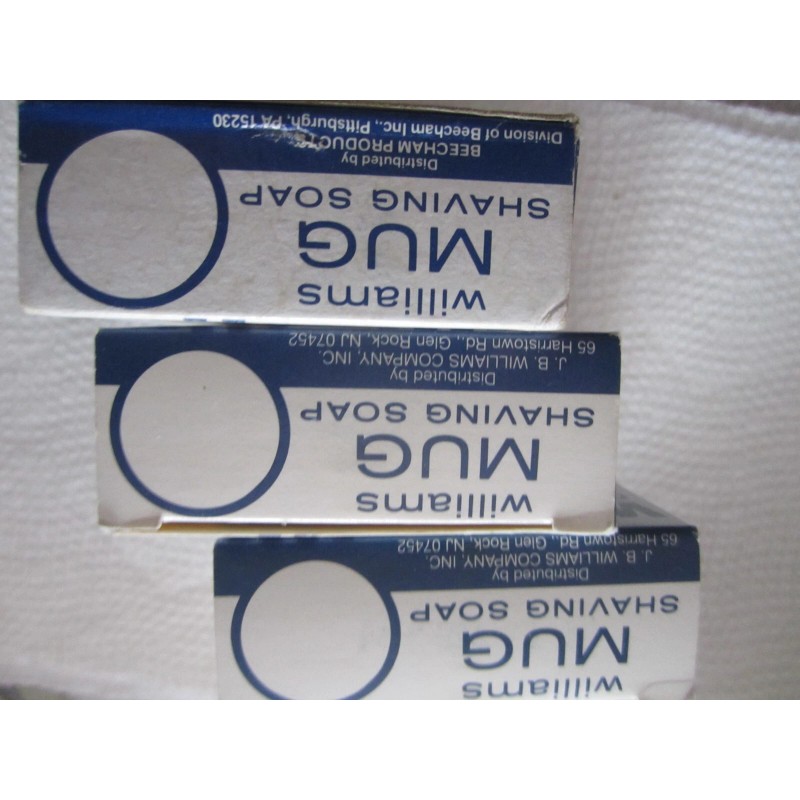 WILLIAMS MUG SHAVING SHAVE SOAP X 3 NEW IN BOXES