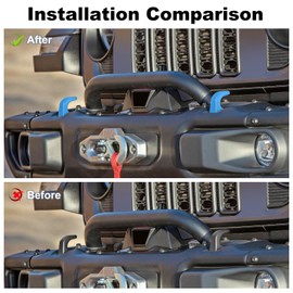 JWWY Bumper Tow Hook Covers Tow Trailer Hitch Receiver Cover Towing Hitch Rubber Sleeve Protector Cover Trim Fit for 2007-2026+Jeep Wrangler JL Gladiator JT 4XE JK Exterior Accessories 2pcs Light Blue