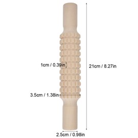 Embossed Rolling Pin with 2 Different Pattern Solid Wood Polished Rolling Stick for Shaping Dough or Sculpture Pottery Craft(Lattice)