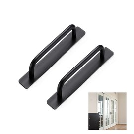CcHhyyt Self-Stick Instant Kitchen Cabinet Bathroom Drawer Closet Door Handle Pulls 2pcs/Set (138 mm,Black)