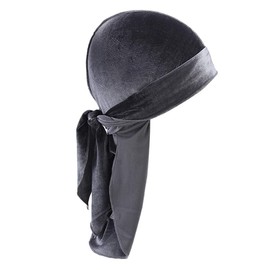 zalati Durag Cap Headwear, gray