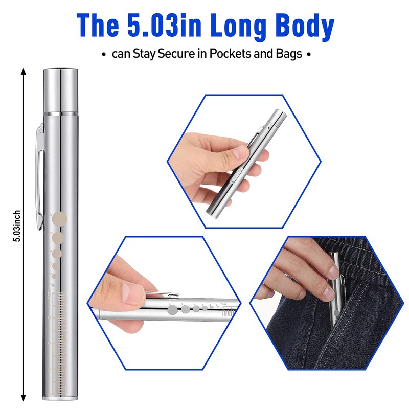 Honoson Pen Light, Reusable LED Penlight for Students Doctors Nurses