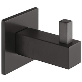 Gedotec Sofia Coat Hook Stainless Steel PVD Black Matt Coat Hook Square Design Coat Hook for Wall and Panel Wall Hooks Invisible Screwed 1 Piece Coat Hook Single with Screws