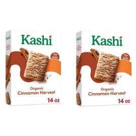Cold Breakfast Cereal - Organic Cinnamon Harvest Breakfast Cereal byKashi- Family Breakfast - Organic Fiber Cereal - 14 Oz Box - Pack of 2
