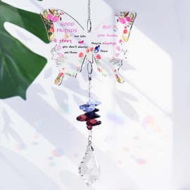 Surplex Friend Gift for Woman, to My Bestie Beautiful Butterfly Acrylic Plaque, Crystal Suncatcher Birthday Presents for Special Friend, Christmas Anniversary Graduation arewell Keepsakes for Friend