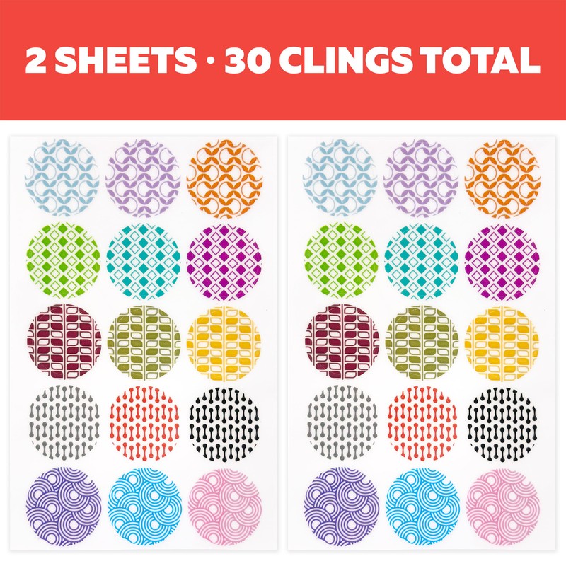 BevBands set of 30 Static Cling Drink Markers, Series 2