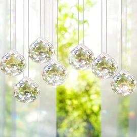 Hanging Crystals, Pack of 10 Suncatcher Crystal, 30 mm Crystal Prism Ball, Suncatcher Crystal for Chandelier Pendants, Window Ornament, Craft Decoration