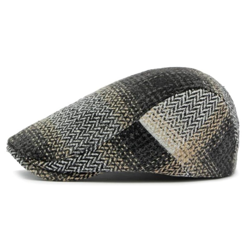 Newsboy Cap for Men Wool Blend Tartan Ivy Gatsby Flat