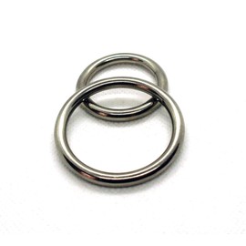 ‘O’ Rings welded polished Marine Grade A4 Stainless Steel 316. Pack of 2 Rings (5mm x 30mm id)