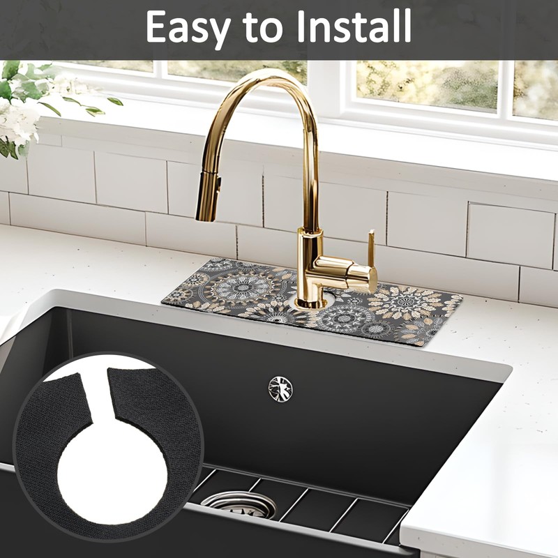2PCS 15" X 5.5" Kitchen Sink Splash Guard Faucet Mat