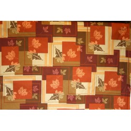 Unbranded FALLING LEAVES IN BROWN AND TAN SQUARES - 100% COTTON FABRIC