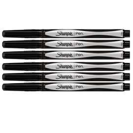 Sharpie Pen Fine Point Pen, 6 Black Pens (1742663)