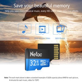 Netac P500 Class 10 32G Micro SDHC TF Flash Memory Card Data Storage UHS-1 High Speed Up to 80MB/s