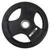 HolaHatha 35-Pound Olympic Rubber Coated Solid Cast Iron Weight Plate