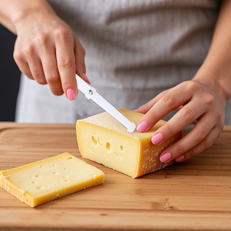 Cheese Wire Cutter, Dual-Sided Stainless Steel Butter Slicer Dishwasher Safe