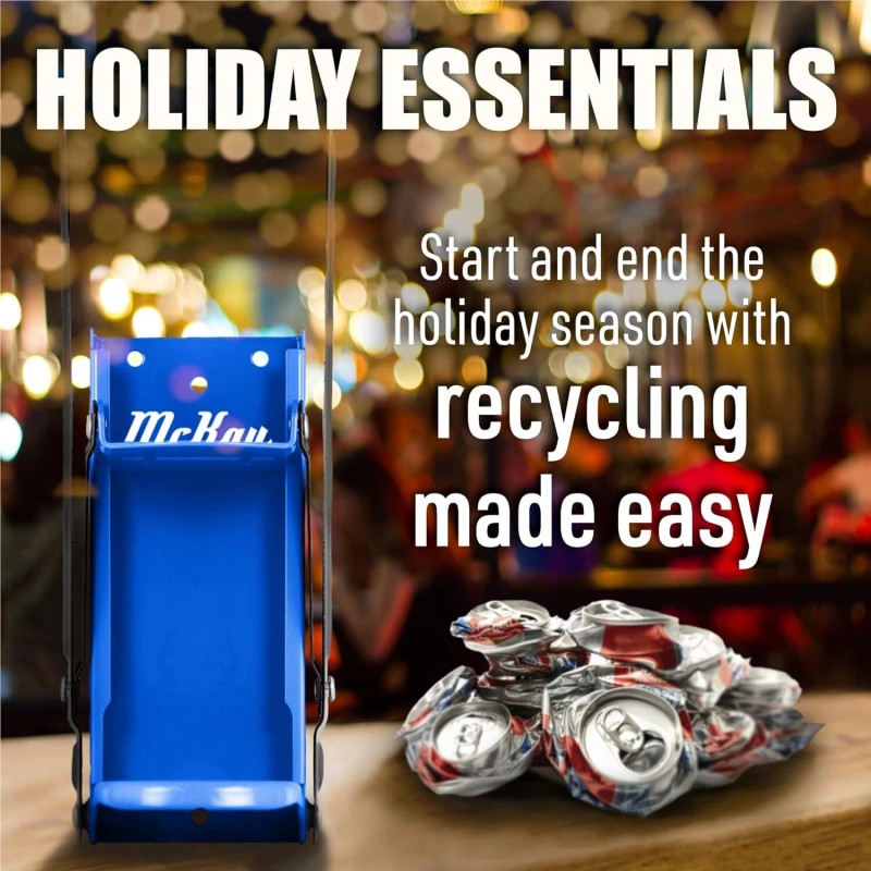 McKay 16 Oz Blue Can Crusher Smasher For Recycling Sturdy