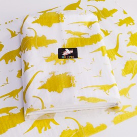 MR FIVE 100 Sheets Gold Dinosaur Tissue Paper, 14" x 20", Gold Dinosaur Pattern Tissue Paper for Gift Bags, Birthday, Baby Shower, Holiday Party