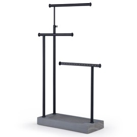SRIWATANA Jewelry Organizer Display Extra Tall Necklace Holder 3 Tier Jewelry Tree Stand, Gift Idea (Weathered Grey & Black)
