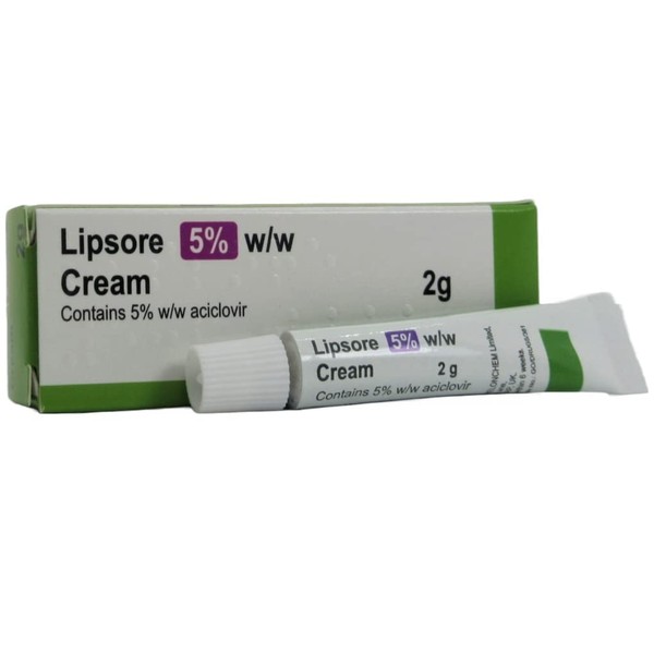 5 x Cold Sore Treatment - 2g Cream - 5% w/w (5 x Lipsore Cream)