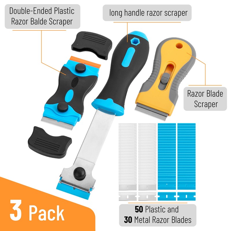 Bates- Razor Blade Scraper Set, 3 Pack, Razor Scraper Set
