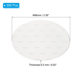 PATIKIL 86mm/3.39" Aluminum Foil Cap Liner, 300 Pack Resistant Tamper Induction Heat Sealer Sealing Liners for PET Bottle Jar Lid