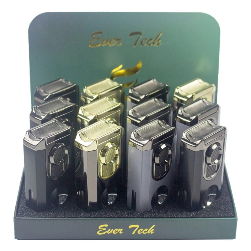 Triple Flame Cigar Torch Lighter with Cigar Punch Cutter Father
