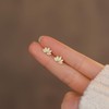 QYHH045 Women's Earrings, Flower, Lotus, Cute, Small, Stud Earrings, Gold,
