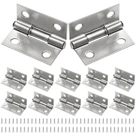 Piutouyar 12 Pack Butt Hinge 1 Inch Mini Hinges 304 Stainless Steel Hinges Small Cabinet Hinges Folding Craft Hinges with Mounting Screws for Boxes Gate Drawer