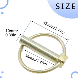 Hocansen Pack of 5 Round Folding Pins 1 x 4.5 cm Folding Pin with Ring Pipe Folding Pins Assortment Bolts for Lawn, Gardening, Agriculture (10 x 45 mm/OX)